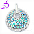 925 sterling silver jewelry wholesale blue opal jewellery peacock pendant